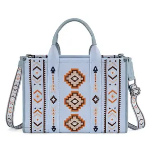 Montana West Dual Sided Print Large Multi-Use Canvas Tote/Crossbody Bag