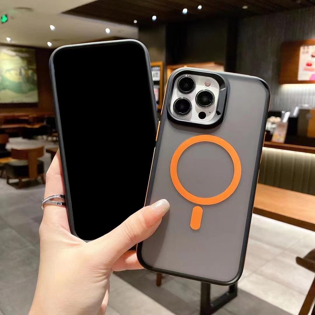 MagSafe Skin-Feel Magnetic Phone Case | Compatible with iPhone17ProMax/16Pro/15/14/13 - Premium Frosted Anti-Fingerprint, Minimalist Color-Block Shockproof Cover