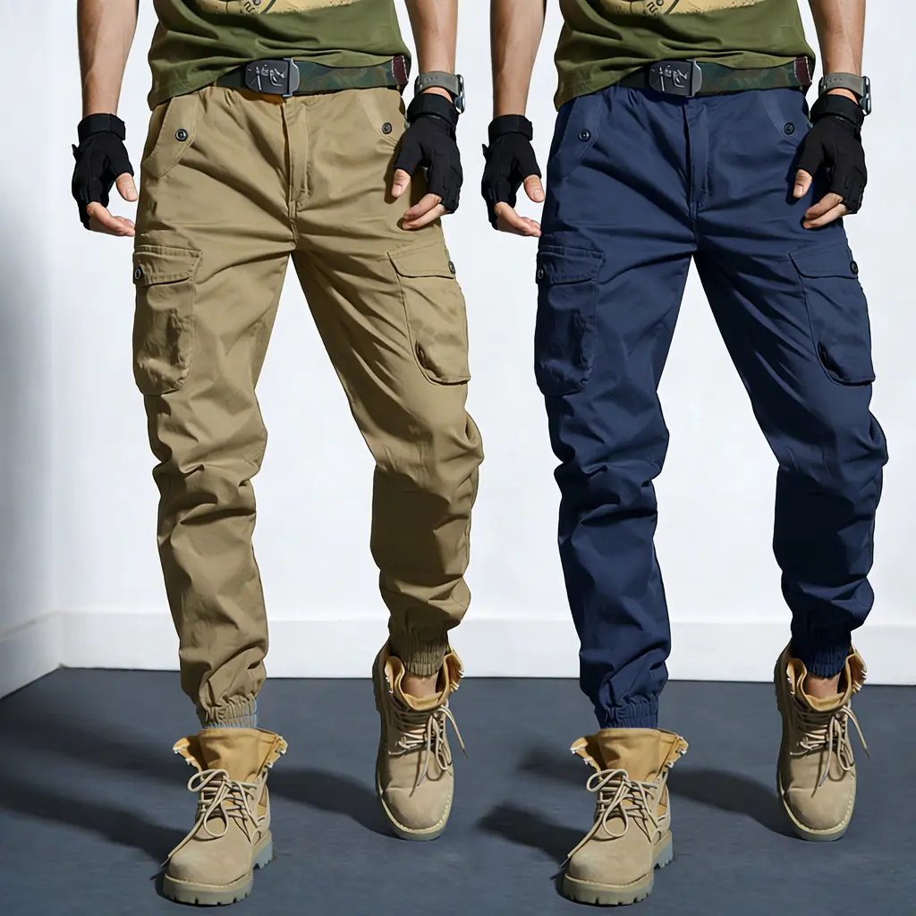 Khaki + Dark Blue