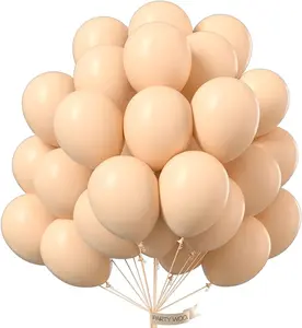 PartyWoo Nude Balloons 100pcs 12 Inch Apricot Boho Fall Neutral Latex Helium Balloons for Graduation Wedding Anniversary Birthday Boy Baby Shower Woodland Boho Theme Party Decorations Brown-F05
