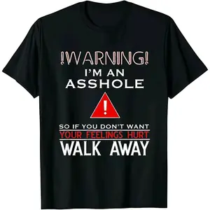Anti Social Shirt Warning I'm An T-Shirt Adult Humor Soft Cotton Crew Neck Short Sleeve Casual Classic Graphic Tee for Men Comfortable Versatile Everyday Wear Black Menswear Tops