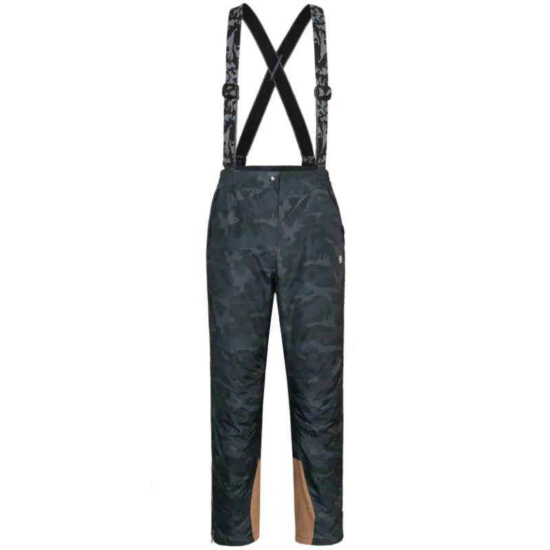 Mapamyumco Women'S Padded Bib Overalls, Winter Sports Polyester Non-Stretch Woven Pants with Pocket, Camouflage Pattern, Outdoor Adventure Gear