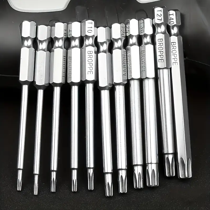 Star-shaped Plum Drill Bit Set, Magnetic Screwdriver Bit Kit, Hex Shank S2 Steel Bits for Vehicle Repair & Power Tools, Hardware Tool Accessories, Heavy Duty