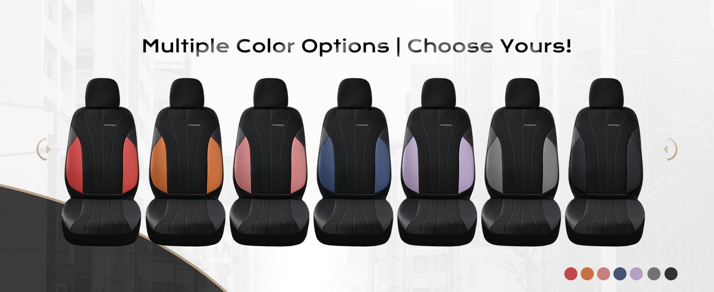 Coverado Model 5089 5-Piece Full Set Car Seat Covers, Waterproof PU Leather & Breathable Mesh Protectors, Front Seats Front and Rear Set, Leather, Protection, Universal Fit for SUVs, Trucks, Sedans, Car Seat Covers Front Seats, Front And Rear Set & Seat C