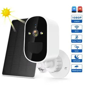 5MP ICsee WiFi Camera Solar Outdoor Wireless Battery Powered Bullet Security Camera PIR Motion Alarm Cloud Storage Two Way Audio panel