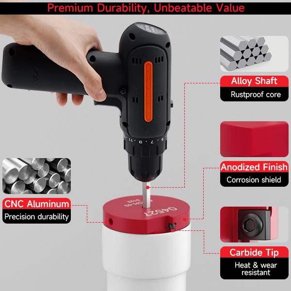 Areyourshop Mechanical Cutting Tool Set - Professional Plastic Pipe Reamer Kit for 1/2" Drills, High-Precision Alloy Cutters for PVC CPVC ABS Pipes Includes Sturdy Case