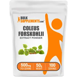 BulkSupplements - Coleus Forskohlii Extract Powder - Digestive Support - Eye Health - 50g-1kg - 500mg per Serving