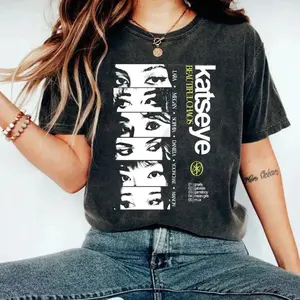 Vintage Katseye Shirt, Katseye Kpop Graphic Tee, Beautiful Chaos 90s Retro T-shirt, Katseye Merch, Eyekon Fan Gift, Oversized Aesthetic Top
