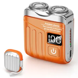 Luggage Electric Shaver, Upgraded Beard Shaver Mini and Portable Suitcase Design, USB Rechargeable One-Button Long Lasting for Home Travel