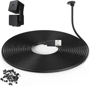 60 ft Extension Cable for WYZE Cam Pan V3 Outdoor Camera, L-Shaped Flat Power Cord, Black