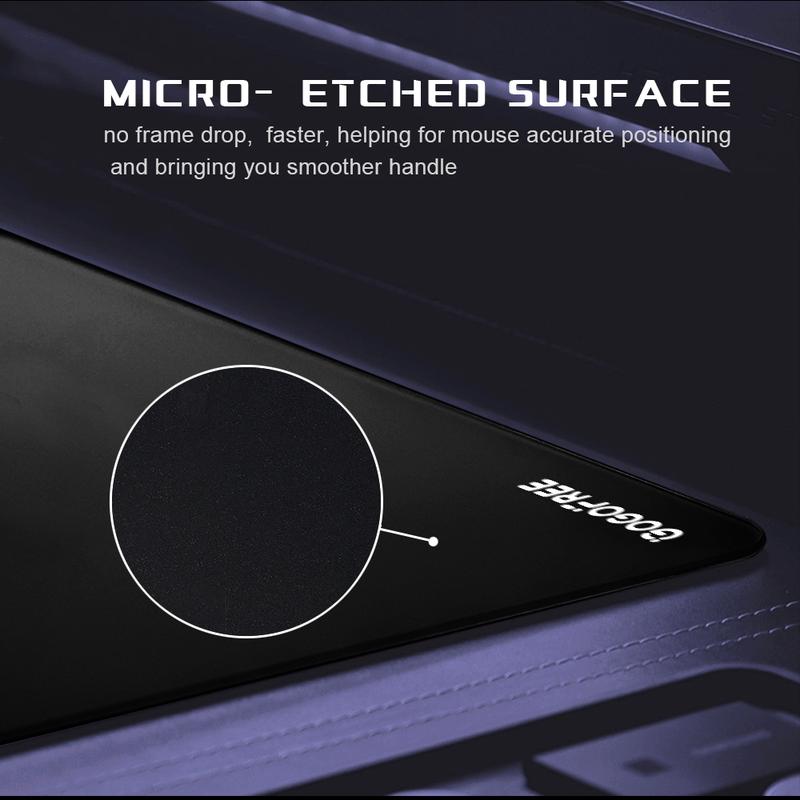 GOGOFREE Premium Tempered Glass Mouse Pad - Ultra-Smooth Gaming & Office Surface, Non-Slip Base, Durable & Easy to Clean - Ideal for Gamers & Professionals
