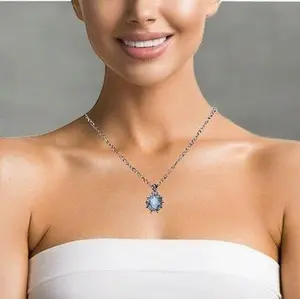 Larimar Pendant Necklace with Silver Accent Elegant Jewelry for Stylish Looks