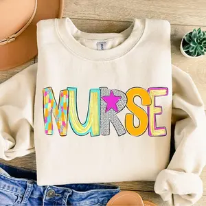 Brushstroke Nurse Sweatshirt, Colorful Nurse, Emergency Department, Retro Nurse Shirt, Girls Nurse Tee