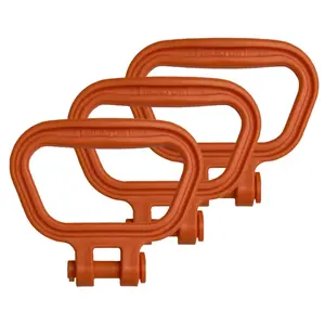 MULTUS Cargo Strap Tie Down Pet Leash Moving Strap Rope Plastic Handle for Lifting Dragging Moving and Pulling - Orange 3 Pack