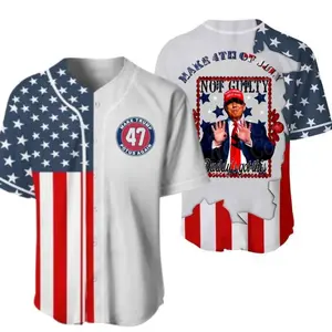 Premium Trump Jersey, Light Busch America Trump Make 4th of July Great Again Baseball Jersey, America Summer Jersey for Women and Men