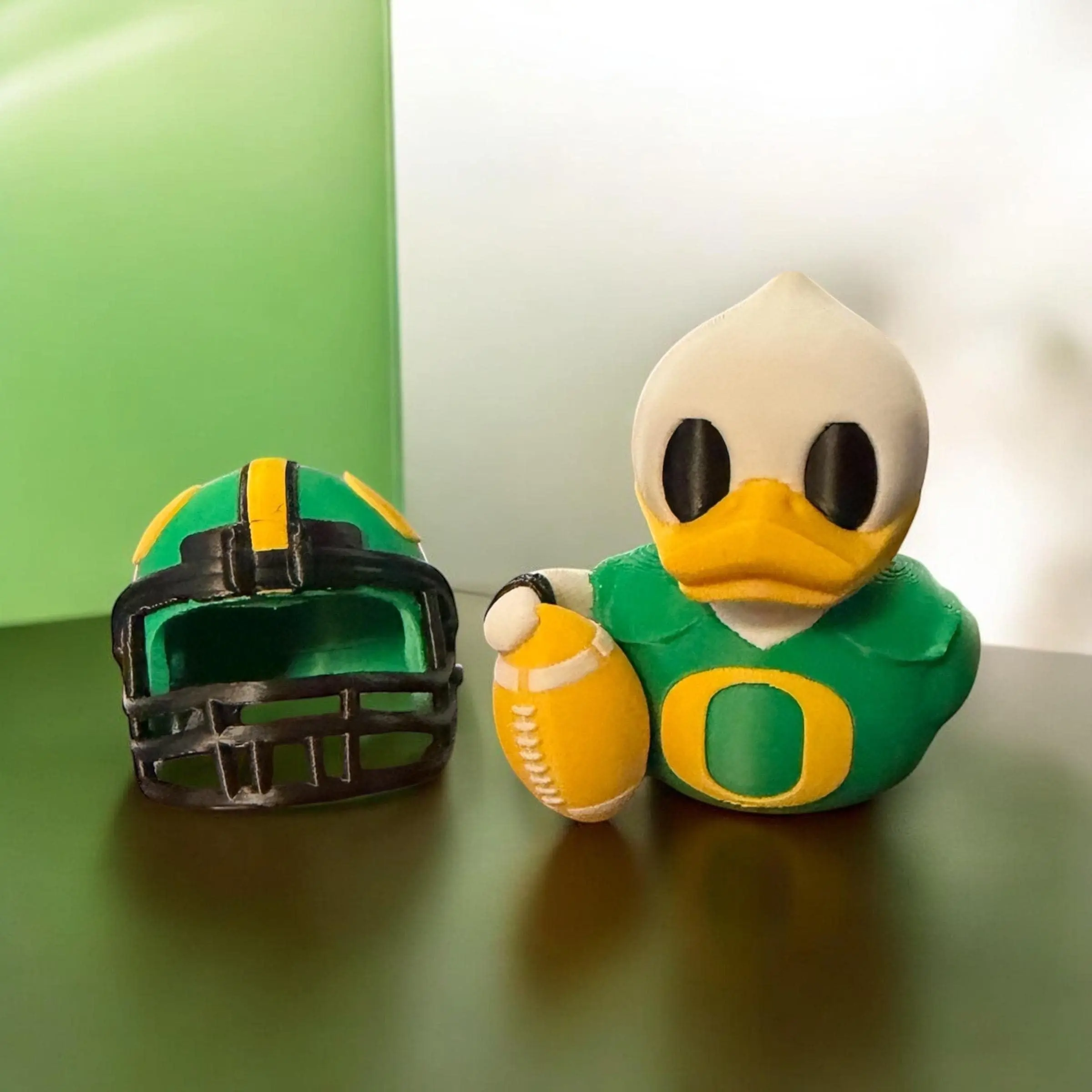 University of Oregon Football 3D Printed Duck with Removable Helmet