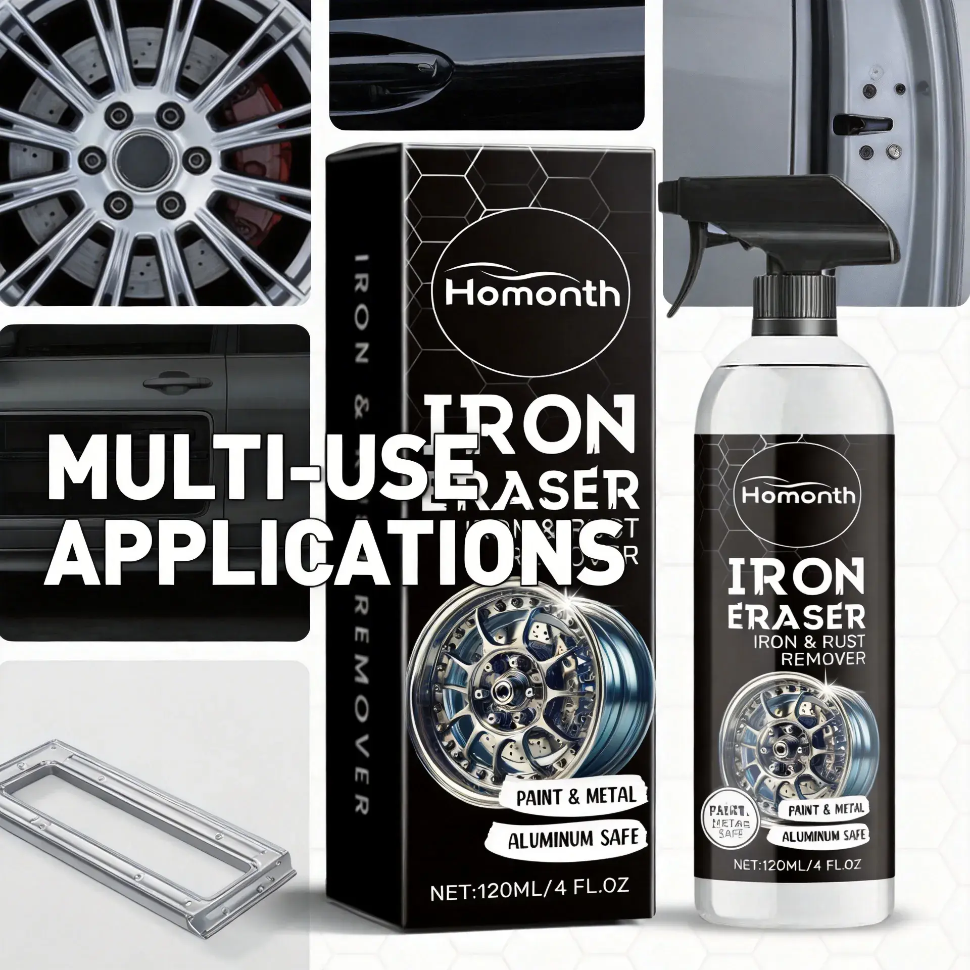 Iron Eraser Spray for Car Wheels and Paint Fast Acting Rust and Brake ...