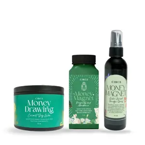 Money Magnet Ritual Set – Abundance & Prosperity Spell Candle, Reiki Smudge Spray & Money Drawing Spiritual Bath