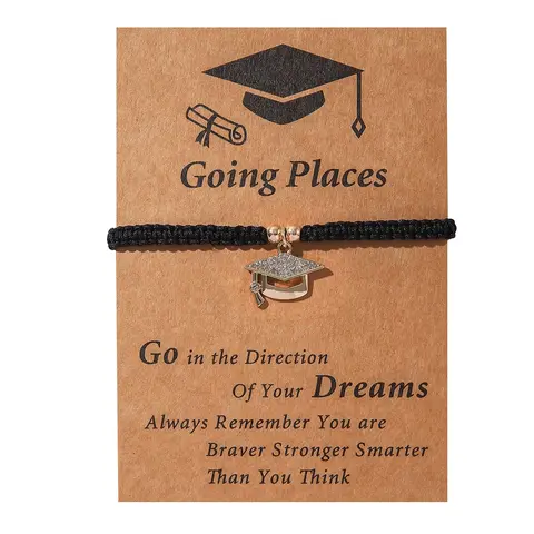 2026 Personalized Graduation Bracelet for Her Him,Dainty Graduation Charm Bracelets with Graduation Card,Graduation Gifts for College/8th Grade/High School/Nursing/Master Degree/5th Grade