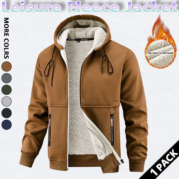 Men's Winter Hooded Jacket Sherpa Lined Jacket Warm Trucker Coat Multi Pocket Casual Collared Menswear Tops Cotton Fleece Long Sleeve FallFreshness Khaki Beige Jacket Outdoorfun(gift)