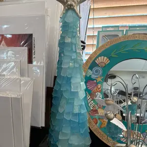 Real Starfish Sea Glass Tower for Christmas and Season Decorating Unique Coastal Inspired Ornament