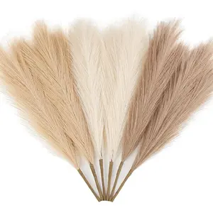 6/12/15Pc 55CM Artificial Pampas Grass Decor Bohemian Reed for DIY Floral Table Arrange Flower Wedding Home Christmas Decoration