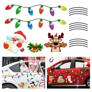 Christmas Car Decoration Magnet Garage Door Sticker Santa Claus Snowman Xmas Holiday Party Fridge Magnet Home Decoration Sticker