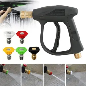 SJPACK 1/4" High Pressure Washer Gun 4000 PSI Car Wash Foam Spray Short Wand Nozzle Tip