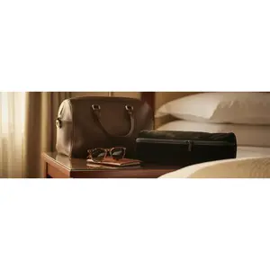 Watch Travel Roll Black Velvet with Zipper