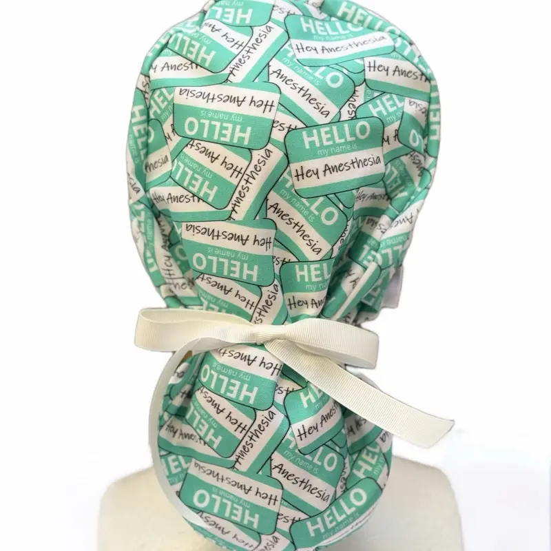Anesthesia Scrub Caps - Soft Breathable Cotton with Charmingly Colorful Design for All-Day Comfort & Practicality