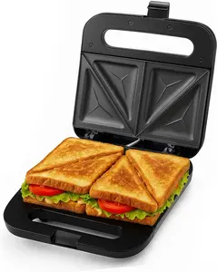 Electric Sandwich Maker with Non-Stick Plates, Indicator Lights, Cool Touch Handle, Easy to Clean and Store, Perfect for Cooking Breakfast, Grilled Cheese, Tuna Melts and Snacks, Black GPS401B
