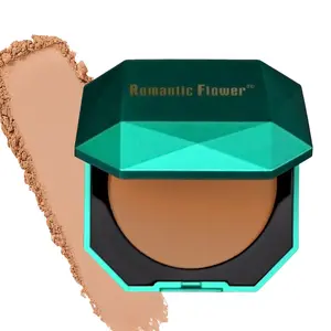 Dark Tone Matte Compact Powder, Face Makeup Contour Pressed Powder, Waterproof, Sweat-Resistant, Foundation, 6 Shades Dark Skin Finish Bronzer Powder