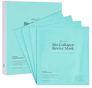 Ebanel Bio Collagen Face Mask, 4-Pack Hydrating Face Masks with 7 Peptides, Hyaluronic Acid, Niacinamide, Centella, Rose Water, Ceramide, and B5, Glass Skin Tightening and Lifting Korean Sheet Masks