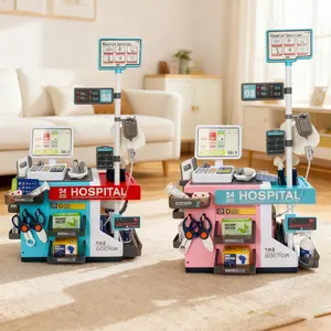 Mini Medical Station Doctor Set, Boy and Girl Simulation Medical Station, 49 Pieces, Lights and Sounds, Suitable for Kids Aged 3 and Up, Pretend Play Set