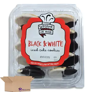 Superior On Main 10x Mini Black & White Iced Cake Cookies