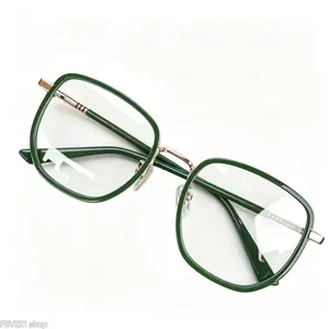Unisex Fashionable Glasses, Trendy Geometric Thin Metal Frame Clear Lenses, Lightweight Computer Eyewear for Daily Use, Ideal Gift (Fashion Accessories)