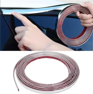 Car Chrome Trim Molding, Ft /" ScratchProof Vehicle Body Side Trim Strip, Auto Interior Exterior Decorative Protection Trimming, Universal for Motor Truck RV Door Window Bumper