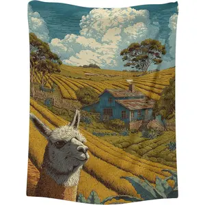 Alpaca Farm Soft Throw Blankets 50" x 60"