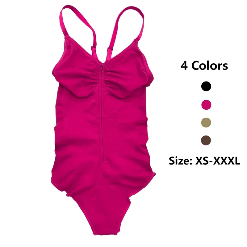 Women's Minimalist Seamless Zipper Elastic Shapewear Bodysuit, Fit, Comfortable Abdomen Control & Butt Lifting, Trendy Waist Slimming One-Piece Suit Underwear, Body Shaping Underwear, Body Sculpting Compression, Breathable