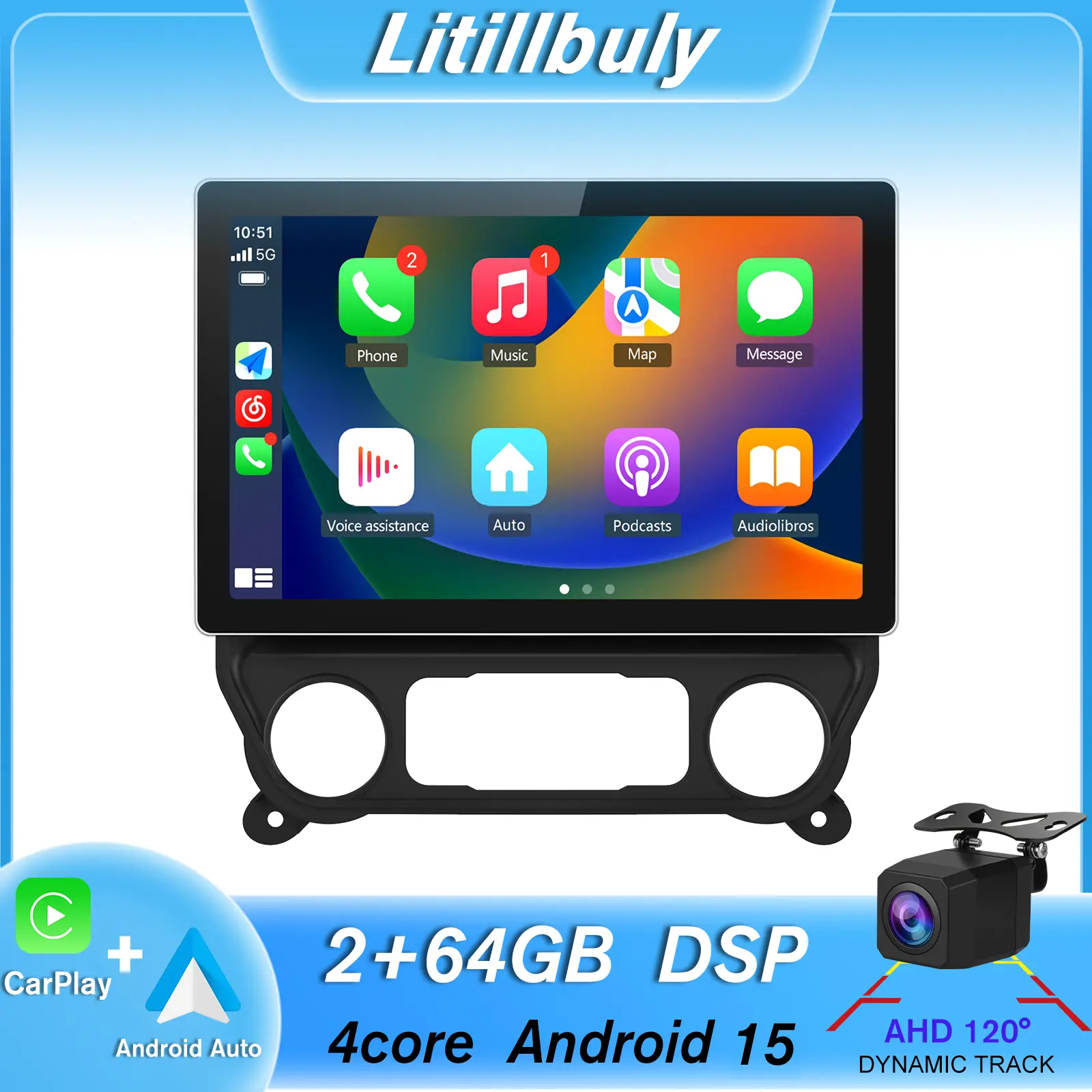 Car Stereo for 2014-2018 Chevy Silverado & GMC Sierra,  with Wireless CarPlay/Android Auto, Bluetooth, GPS Navigation – Note: Extra Fiber Optic Box Required for Bose Systems
