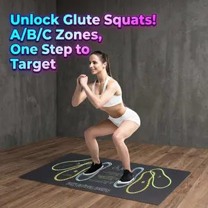 Squat Target Mat for Beginners, Non-slip Fitness Workout Mat with Foot Position Guide, Professional Deep Squat Auxiliary Practice Pad, Soundproof and Dirt-resistant Indoor Exercise Mat, Leg and Glute Training Equipment for Home Gym