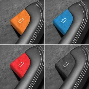 For Tesla Model 3 (2024+) & Model Y (2025+) - Interior Decorative Car Decal Sticker Set with Door Switch Button Covers, Crafted from Premium Alcantara, Scratch-Resistant, Stylish, Protective & Easy to Install, Sticker For Cars