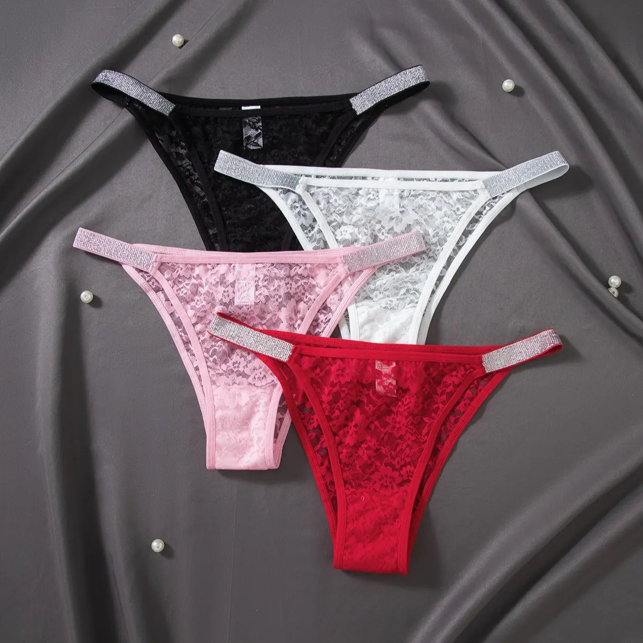 EssElegance 4 Pack Women's Floral Lace Underwear, Soft Stretchy Breathable Panties. Sexy & Cute Lingerie for Everyday Comfort. criss cross sticky storage sheer scoop  wireless  tshirt popilush Elegant Bra Set  and  mesh full  support