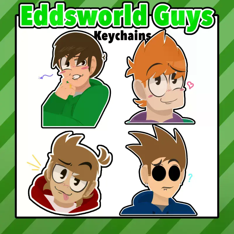 Eddsworld Guys Keychains - Matt Tord Edd Tom Acrylic Keychain - Kawaii, Cute Keyring Accessory, Fun Charm For Backpack Or Purse | High Quality and Customer Favorite Items