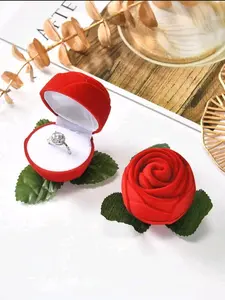 Rose Ring Box Jewelry Gift Box for Wedding, Proposal and Valentine’s Day