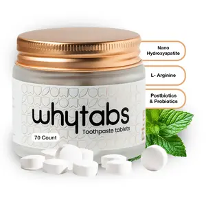 Whytabs Plus Toothpaste tablets | 70 tabs | with probiotics and postbiotics