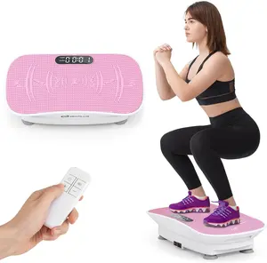 COSTWAY Vibration Plate Exercise Machine with Remote & LED Display, Compact Home Workout Shake Board for Training & Fitness