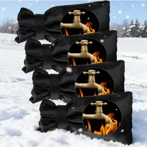 4 Pack Winter Freeze Protection Outdoor Faucet Covers - Thickened Waterproof Insulated - Reusable Black Spigot Socks