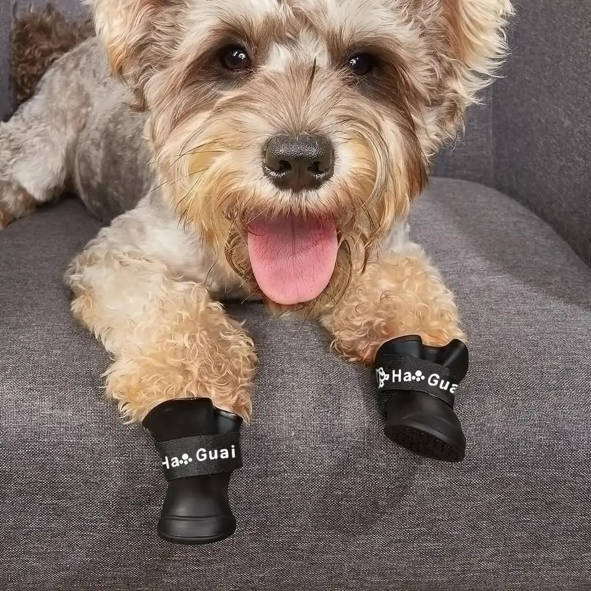 Cat Dog Boots, 4 Counts Dog Outdoor Shoes, Dog Rain Boots, Dog Booties for Walking Running Hiking