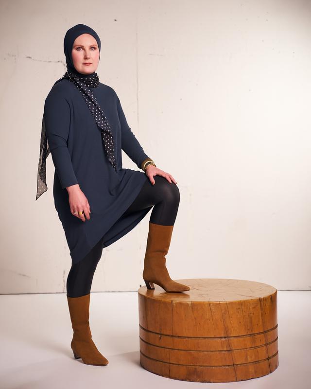 Flow Tunic - Modest Women's Tunic for Workouts & Daily Wear - Fluid Silhouette for Full Coverage Comfort - Available in Charcoal, Black, & Mink - Made in the USA